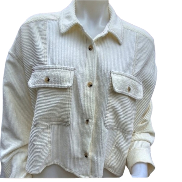 BDG wide wale Corduroy cream cropped jacket M -L - Picture 1 of 10